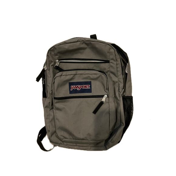 JanSport Big Student 3 Section Gray Black Backpack - Picture 1 of 7